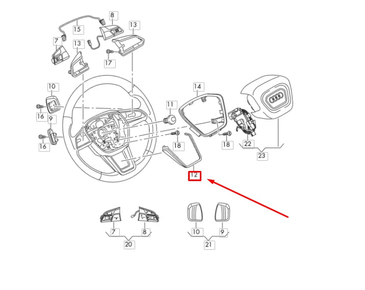 NEW AUDI A6 C8 STEERING WHEEL S EMBLEM TRIM 4K0419689DINZ
