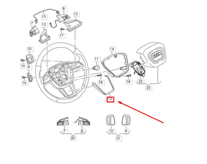 NEW AUDI A6 C8 STEERING WHEEL S EMBLEM TRIM 4K0419689DINZ
