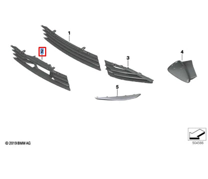 NEW BMW M8 GRAN COUPE G16 FRONT AIR INLET MIDDLE GRILLE 51117444268 ORIGINAL