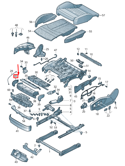 new audi q7 4m front rh seat cushion depth extension trim 4m0881792sf3 original