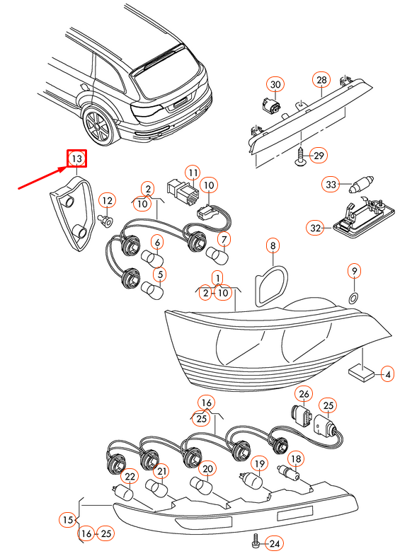 NEW AUDI Q7 4L TAIL LIGHT REAR COVER CAP RIGHT 4L0945426 ORIGINAL