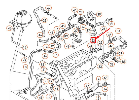 NEW VW CRAFTER 2E COOLANT CONNECTION PIECE 076121132B ORIGINAL