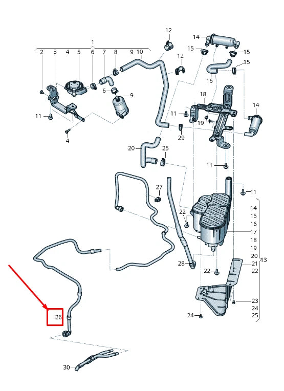 NEW AUDI Q7 4M EVAPORATIVE EMISSIONS SYSTEM BREATHER LINE 4M0201995R