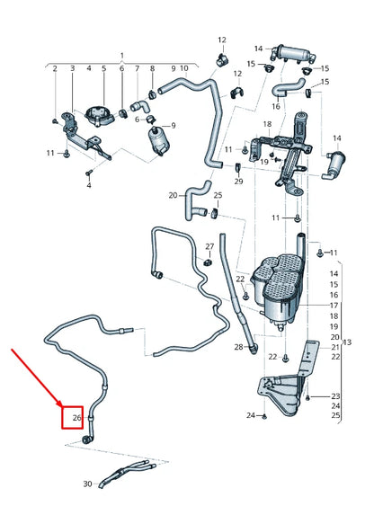 NEW AUDI Q7 4M EVAPORATIVE EMISSIONS SYSTEM BREATHER LINE 4M0201995R