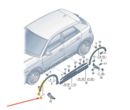 NEW AUDI Q4 E-TRON FRONT LEFT WHEEL FRONT COVER MOLDING 89A853025FGRU ORIGINAL