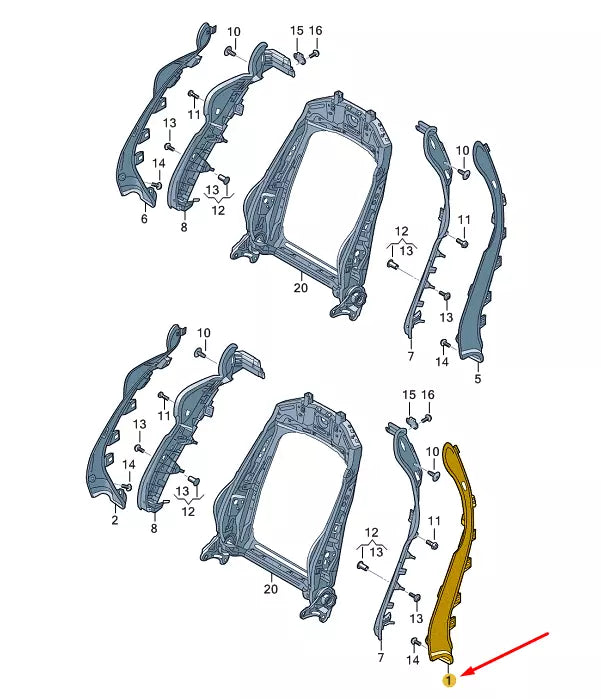 NEW AUDI TT FV MK3 FRONT LEFT SEAT LEFT BACK TRIM 8S0881317SVX3 ORIGINAL