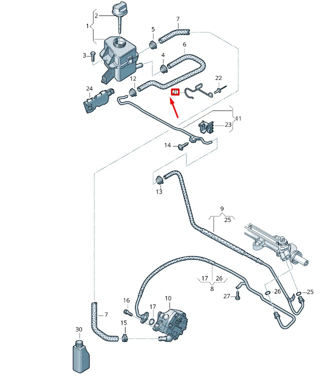 NEW VW TRANSPORTER VI T6 POWER STEERING INTAKE HOSE BRACKET 7E0422925A