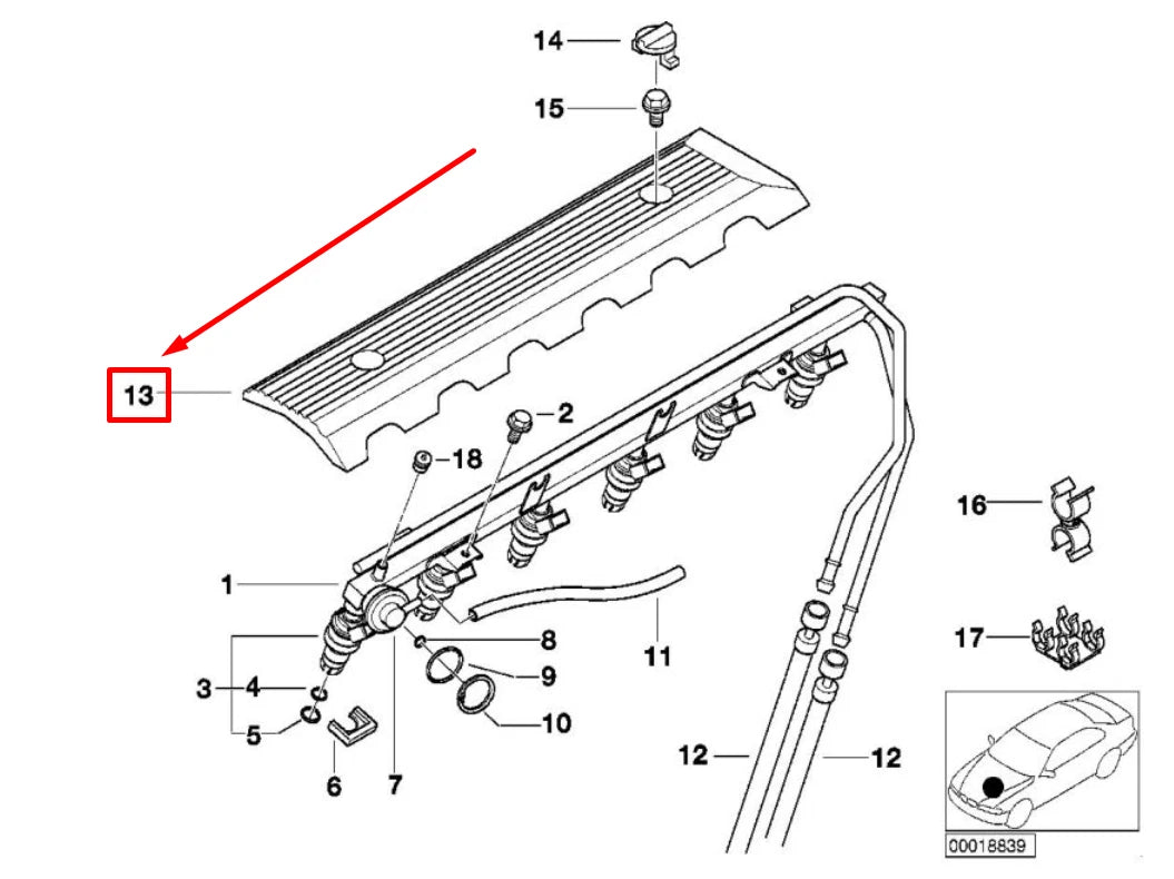NEW BMW 5 E60 ENGINE BEAUTY COVER 13531707404 1707404 ORIGINAL