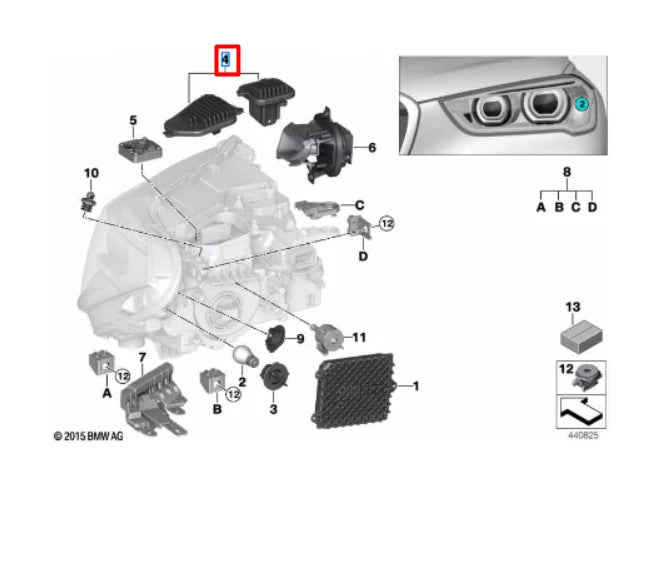 NEW BMW X1 F48 LED DRL LIGHTS LED CONTROL UNIT 63117428792 ORIGINAL