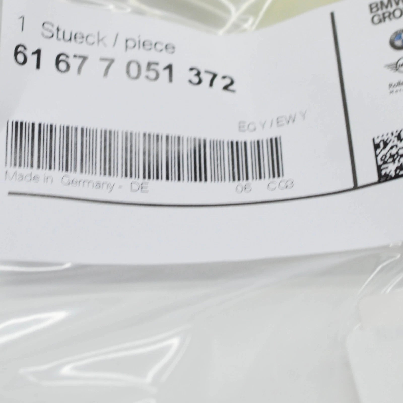 NEW BMW 6 CABRIO E64 HEADLIGHT WASHER HOSE 61677051372 7051372 ORIGINAL