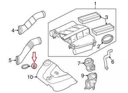 NEW MERCEDES BENZ CLK C209 AIR INTAKE SEAL GASKET A2721410780 ORIGINAL