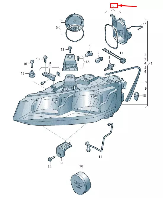 NEW AUDI Q2 GA RIGHT HEADLIGHT COVER CAP 81A941158
