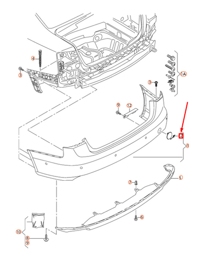 new audi a6 c7 rear bumper cover tow eye cover 4g5807441gru original