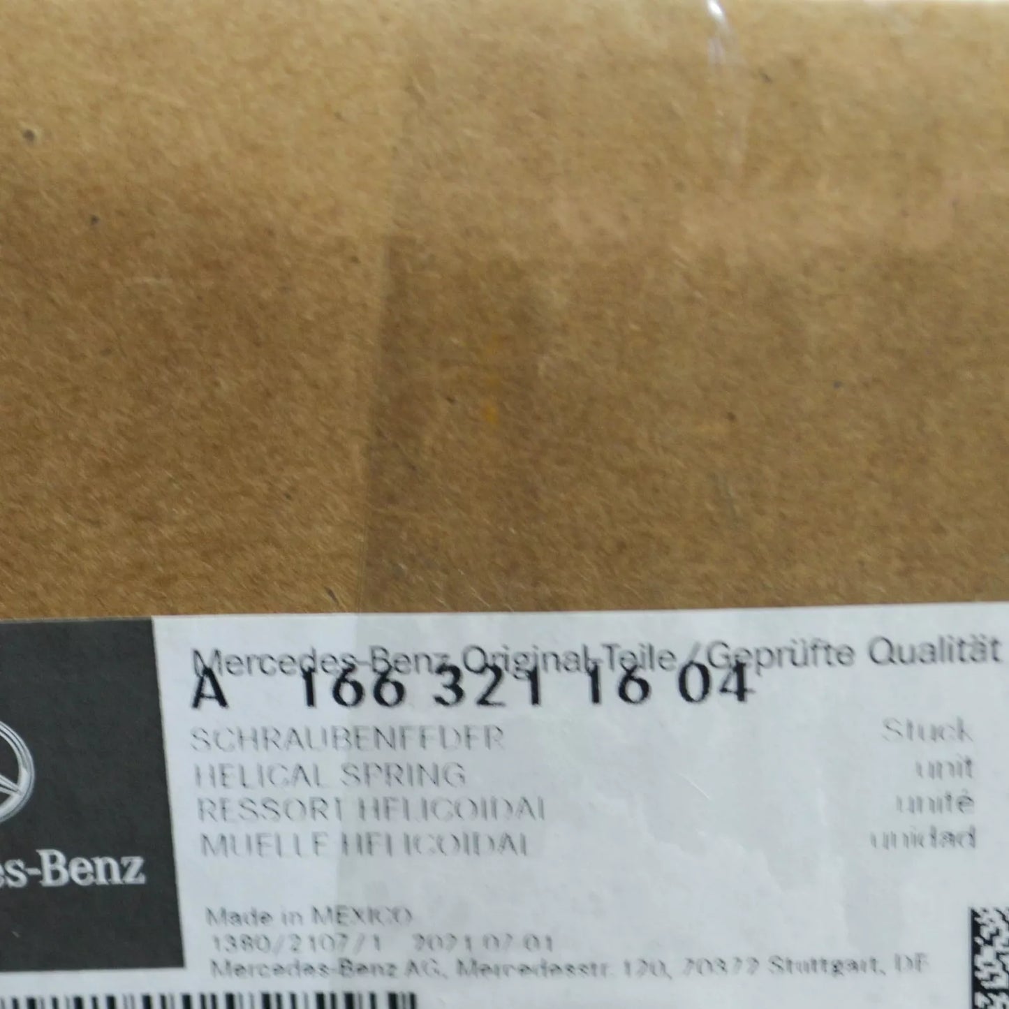 NEW MERCEDES-BENZ GLE W166 FRONT SUSPENSION COIL SPRING A1663211604 ORIGINAL