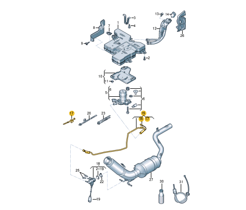 new volkswagen crafter sz reduction agent supply line 2n0131983a original