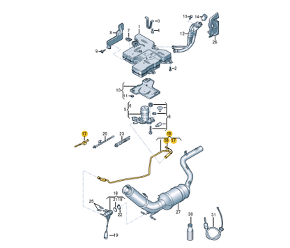 new volkswagen crafter sz reduction agent supply line 2n0131983a original