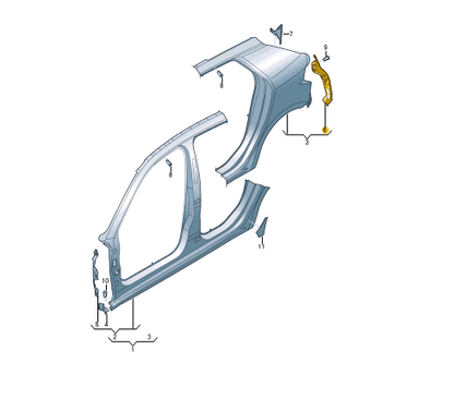 new audi a1 sportback gb right taillight mounting 82a813320ta original
