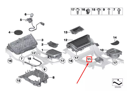 NEW BMW 5 F10 REAR CENTER CONSOLE TRAY 51169206351 9206351 ORIGINAL