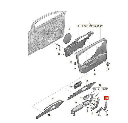 NEW SEAT LEON KL1 HANDLE SHELL COVER 5FA867198BWWT ORIGINAL