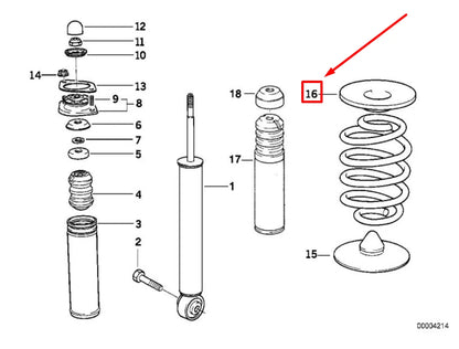 NEW BMW Z3 COUPE E36 REAR UPPER SPRING PAD 1136387 33531136387 ORIGINAL