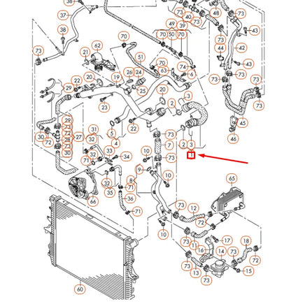 NEW AUDI Q7 4L UPPER RADIATOR COOLANT HOSE 7L8122101D