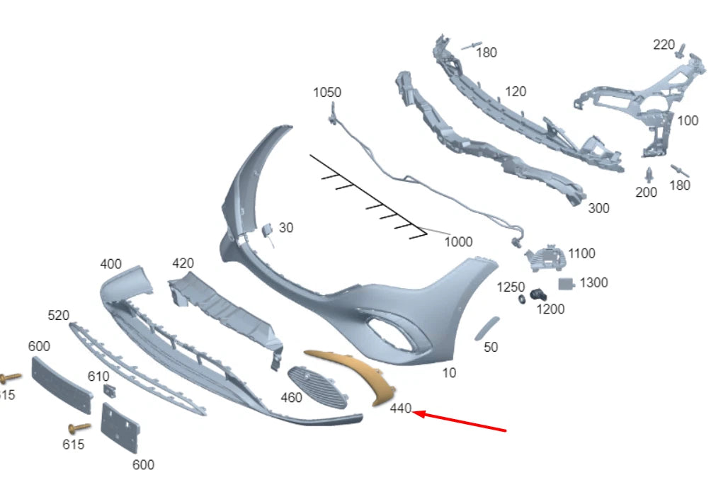 NEW MERCEDES-BENZ EQE V295V FRONT BUMPER RIGHT TRIM A2958855200 ORIGINAL