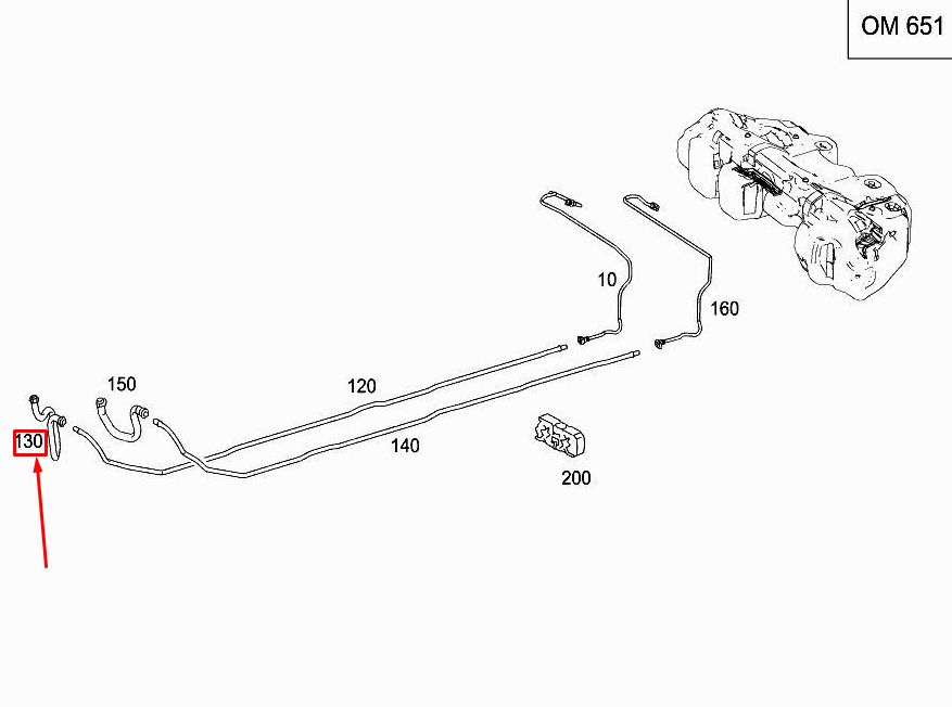 NEW MERCEDES-BENZ C W205 FUEL FEED HOSE A2054760026 ORIGINAL