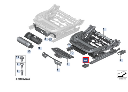 new bmw x4 g02 front exterior left seat rail cover 52107415073 original