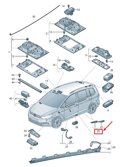 NEW VW TOURAN 5T RIGHT LED LIGHT RHD 5TA919416C