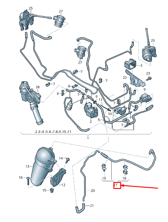 new audi a7 sportback 4g engine vacuum pipe 4g0131492f original