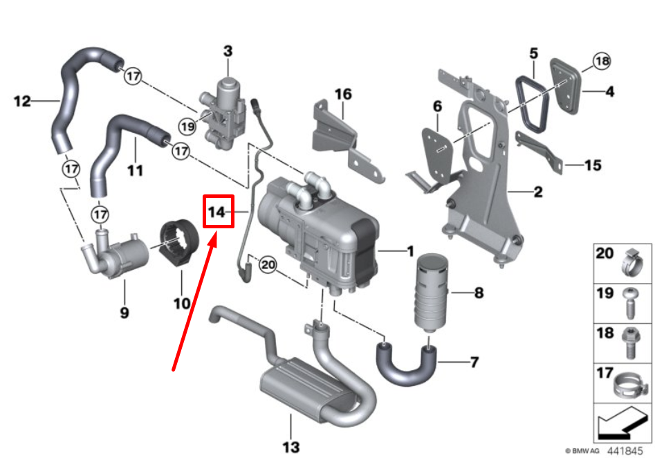 new bmw 5 g30 fuel hose 64129357977 9357977 original