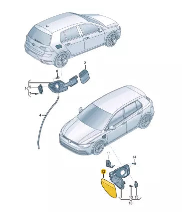 NEW VW GOLF MK8 CD1 FRONT LEFT FUEL TANK FLAP COVER 5H0809364GRU