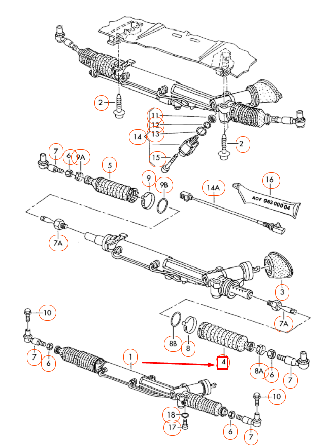 NEW AUDI A8 D3 FRONT STEERING RACK BOOT GAITER 4E0419831 ORIGINAL
