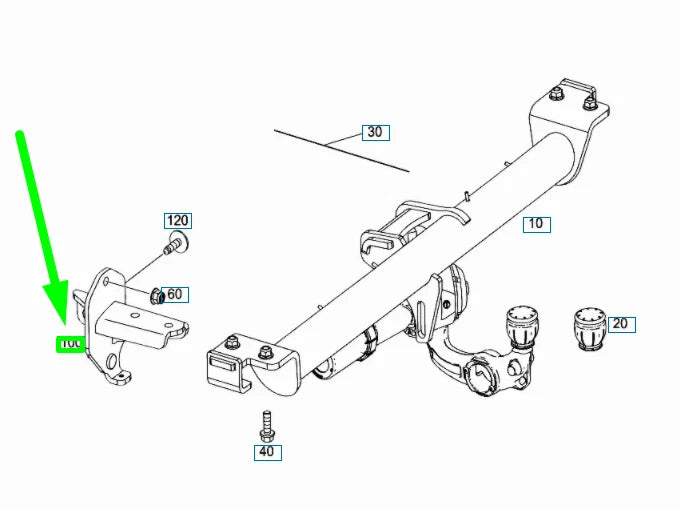 NEW MERCEDES-BENZ GLC C253 TRAILER HITCH RIGHT REINFORCEMENT A2536102801