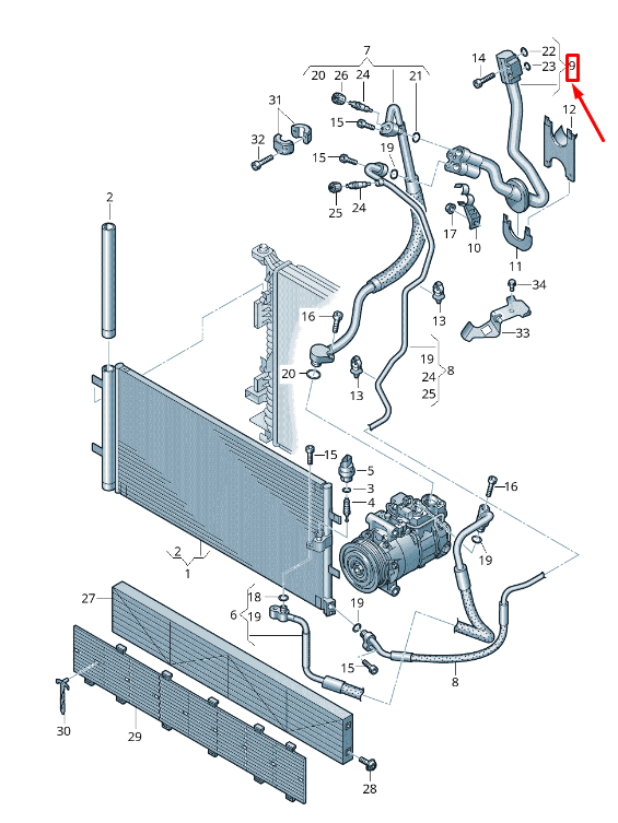 new audi a6 avant c7 a/c refrigerant pipe lhd 4g1260712f original