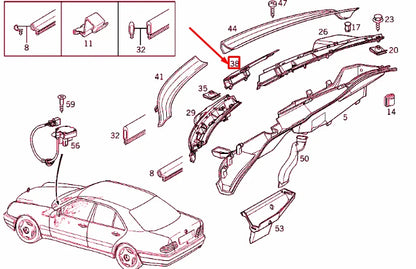 NEW MERCEDES-BENZ E W210 WINDSHIELD COWL CENTRAL COVER A2108300013