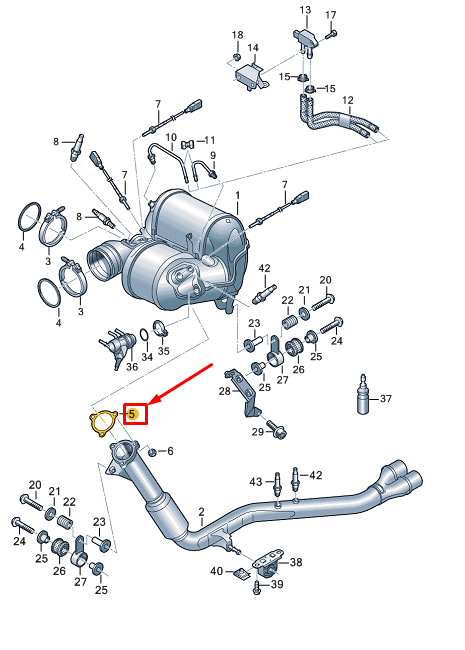 new audi a8 d5 exhaust pipe gasket 4m0253115a original