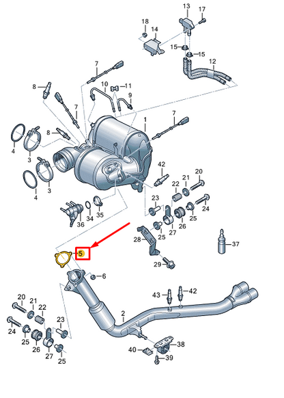 new audi a8 d5 exhaust pipe gasket 4m0253115a original