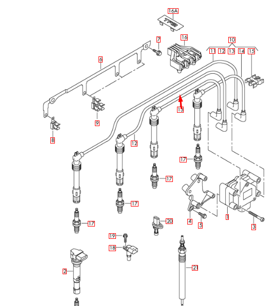new audi a3 8p7 ignition cable 03f905430k original
