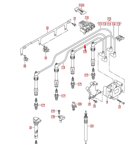 new audi a3 8p7 ignition cable 03f905430k original