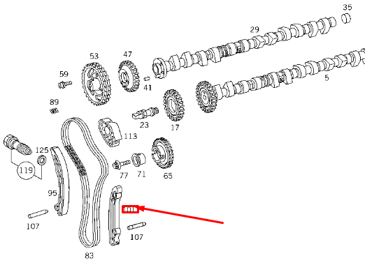 NEW MERCEDES-BENZ SPRINTER 906 TIMING CHAIN GUIDE RAIL A6110520416 ORIGINAL