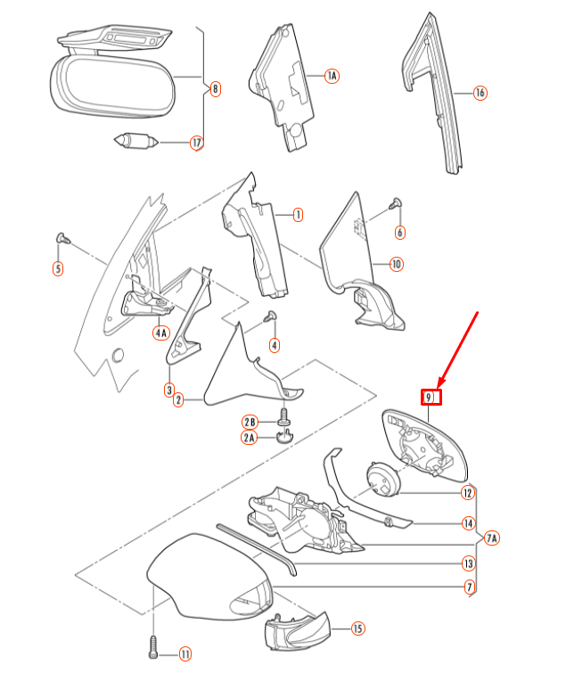 NEW VW BEETLE 9C FRONT LEFT DOOR HEATED MIRROR GLASS LHD 1C1857521G ORIGINAL