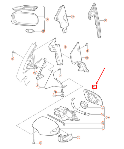 NEW VW BEETLE 9C FRONT LEFT DOOR HEATED MIRROR GLASS LHD 1C1857521G ORIGINAL