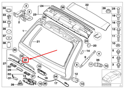 NEW BMW X5 E53 TRUNK LID HANDLE GRIP SEAL GASKET 51137062294 7062294 ORIGINAL