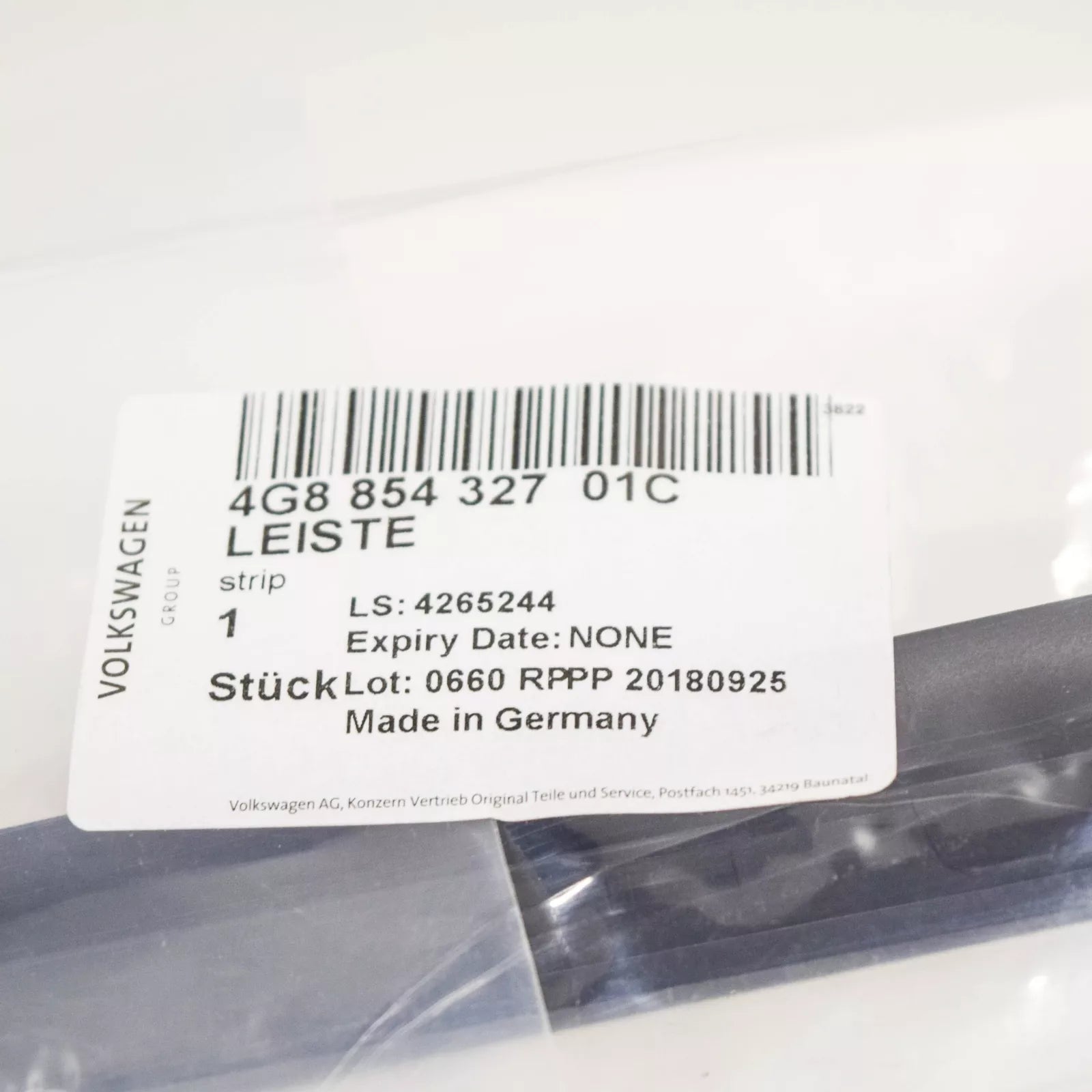 NEW AUDI A7 SPORTBACK 4G8 FRONT LEFT WATER DEFLECTOR 4G885432701C ORIGINAL