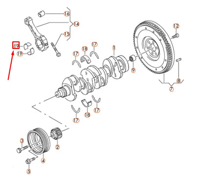 NEW AUDI A3 8P1 UPPER CONNECTING ROD BEARING SHELL 038105701A007 ORIGINAL