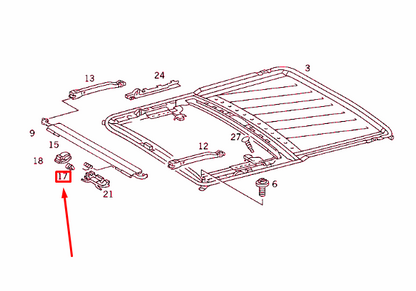 NEW MERCEDES-BENZ E W124 SUNROOF STAY CLIP A1247820046 ORIGINAL