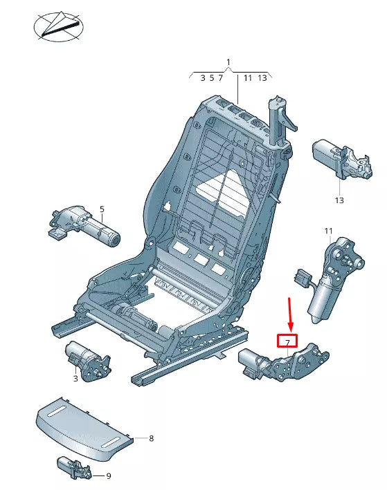 NEW VW TRANSPORTER VI T6 HEIGHT ADJUSTMENT SEAT MOTOR JNV959761B