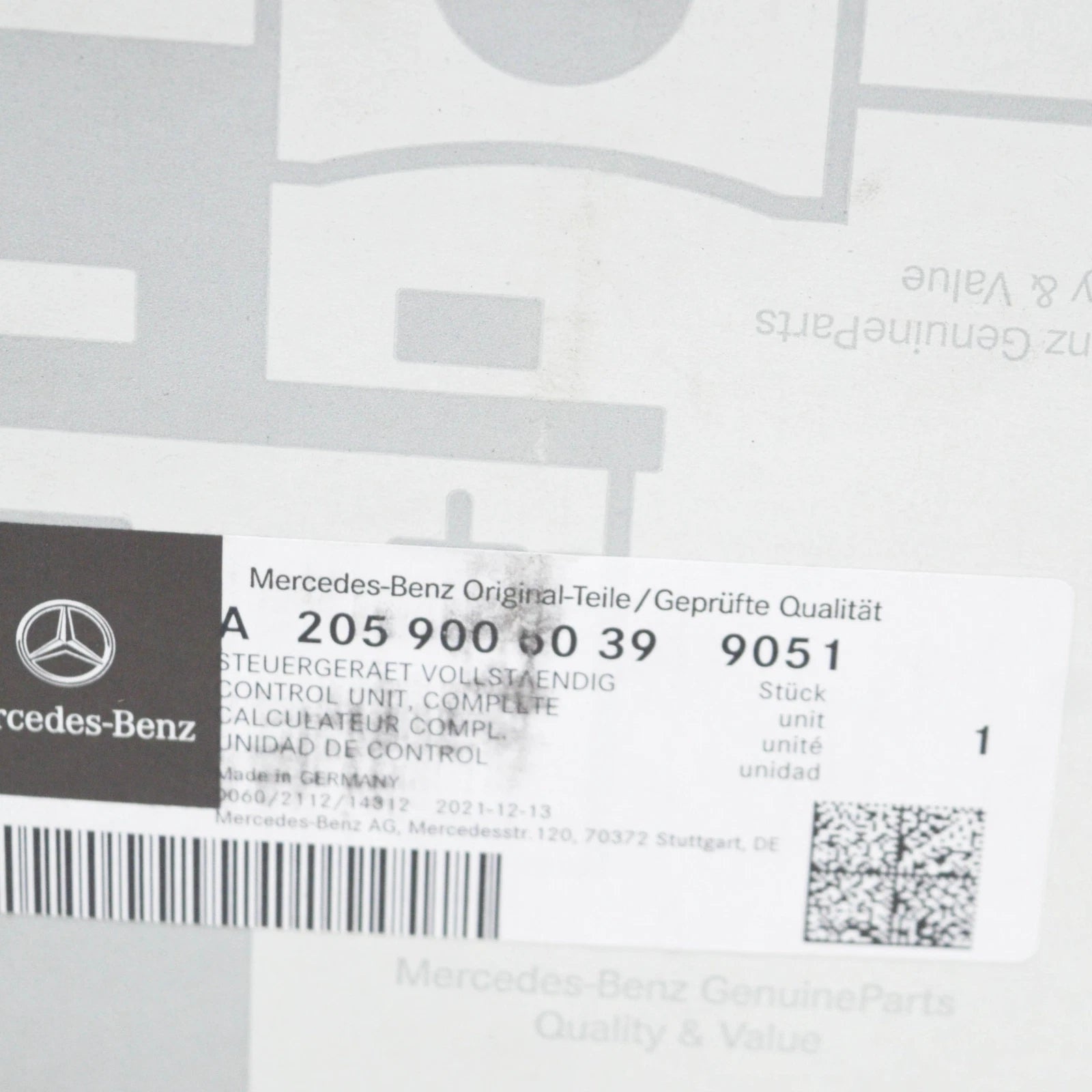 NEW MERCEDES BENZ C W205 STEERING COLUMN CONTROL UNIT A20590060399051