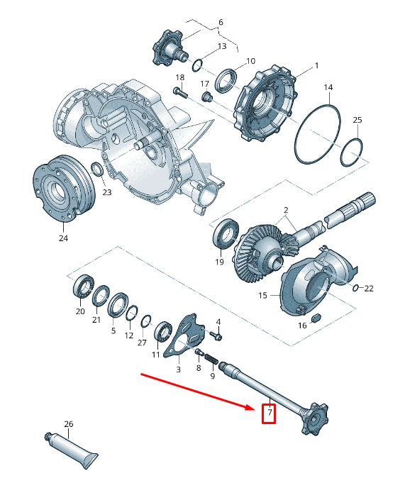 NEW AUDI Q5 8R FRONT LEFT FLANGED SHAFT 0B4409355C ORIGINAL